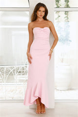 Luxe Reverie Strapless Maxi Dress Pink