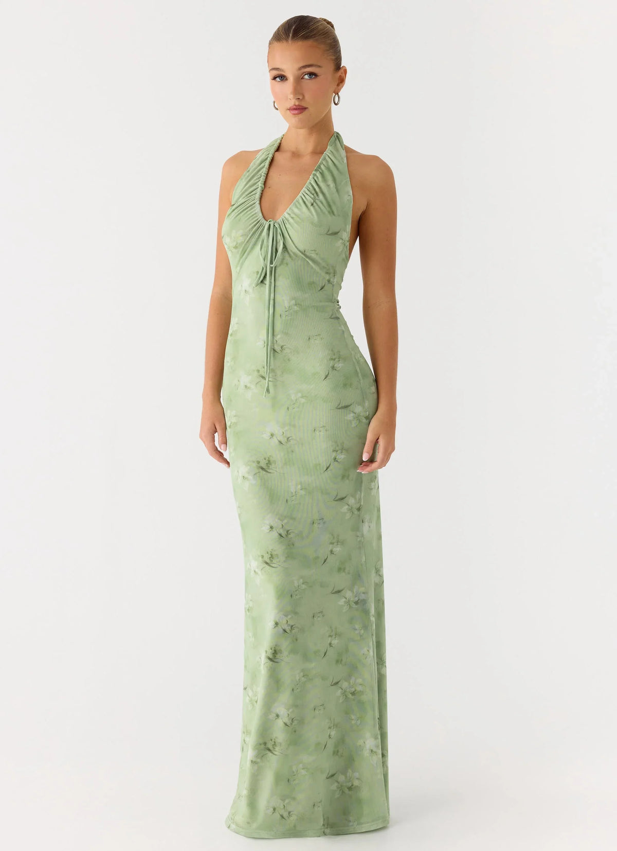 Ask You Twice Maxi Dress - Blurred Lime