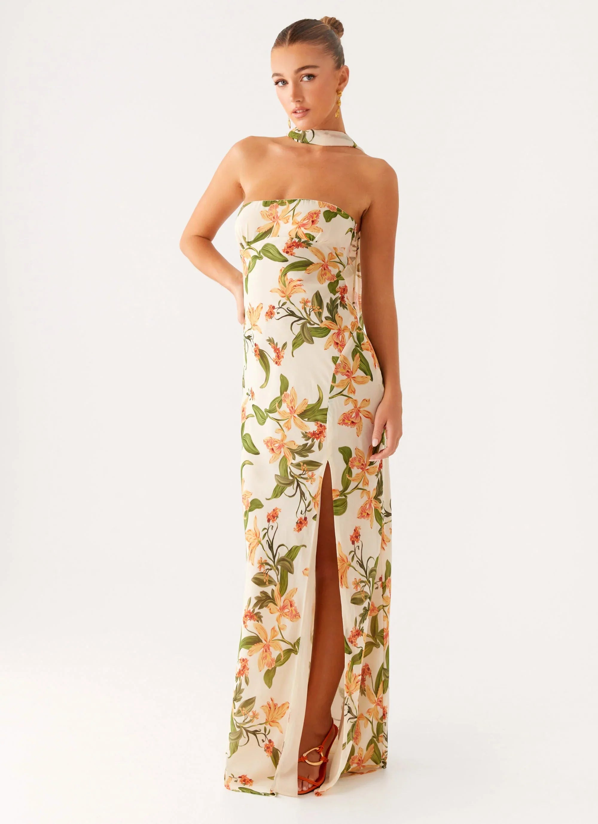 Gali Strapless Maxi Dress - Floral Print