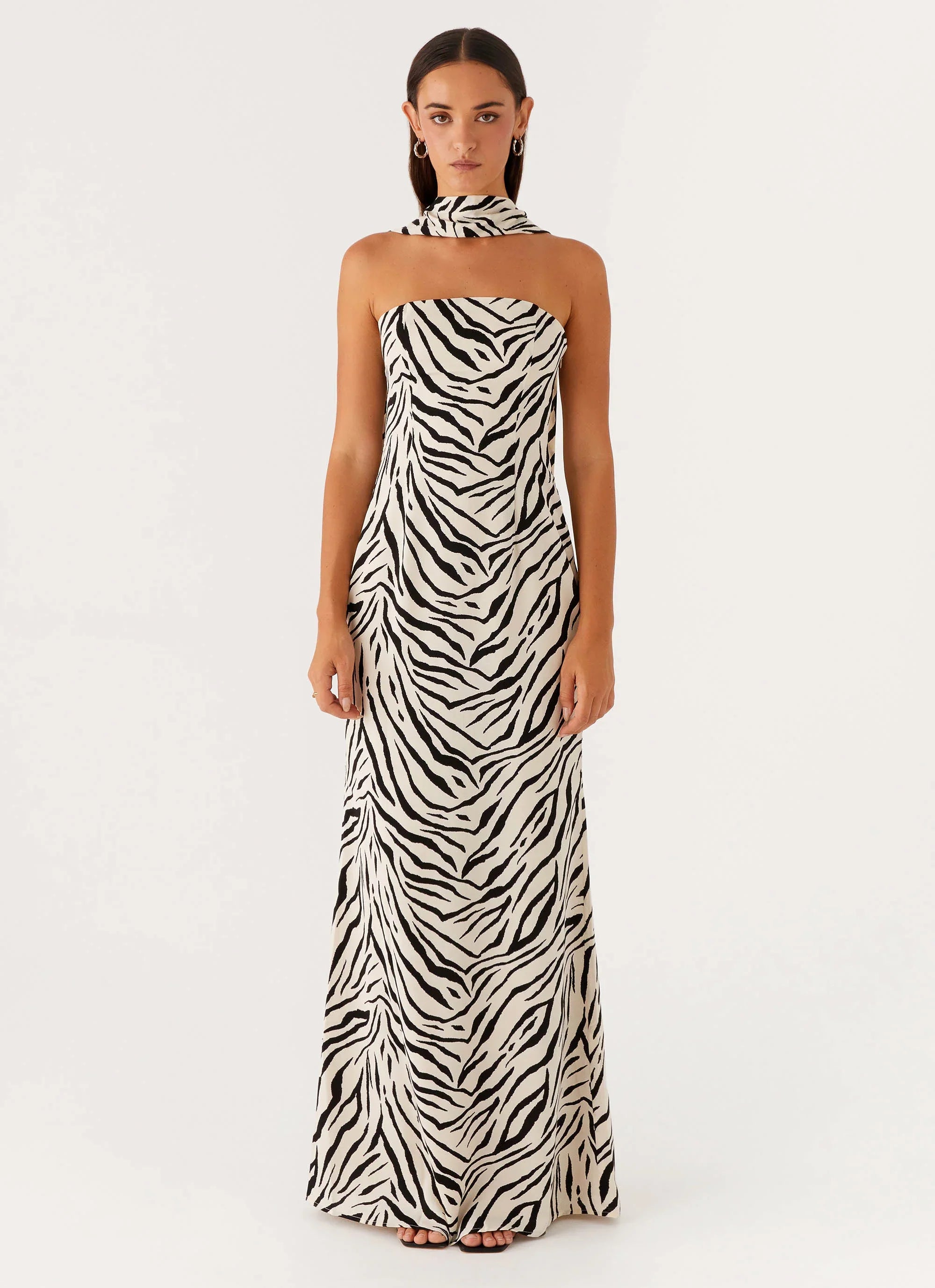Jigsaw Strapless Maxi Dress - Zebra