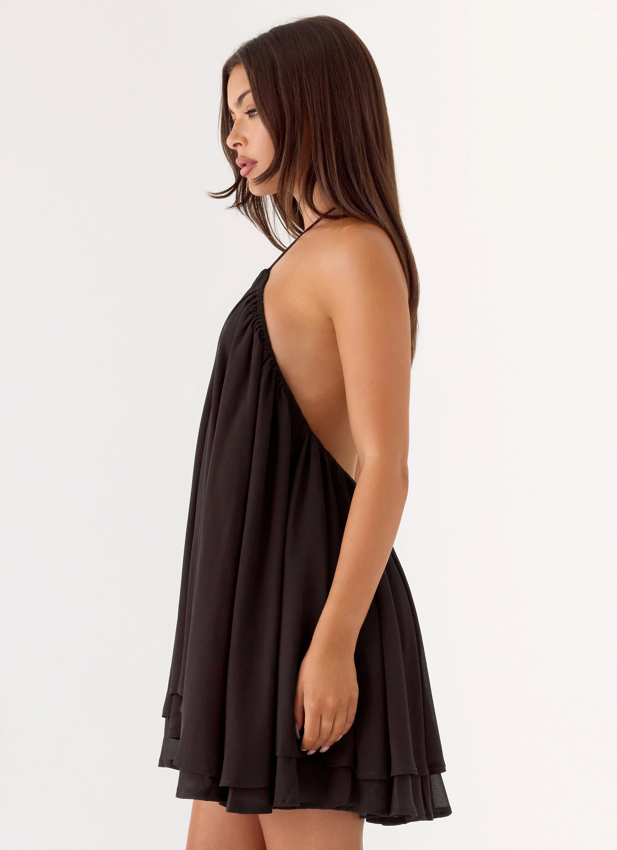 Alicelle Halter Mini Dress - Chocolate