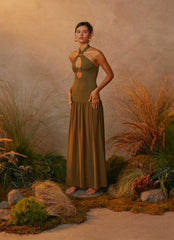 Cypress Kiss Maxi Dress - Khaki