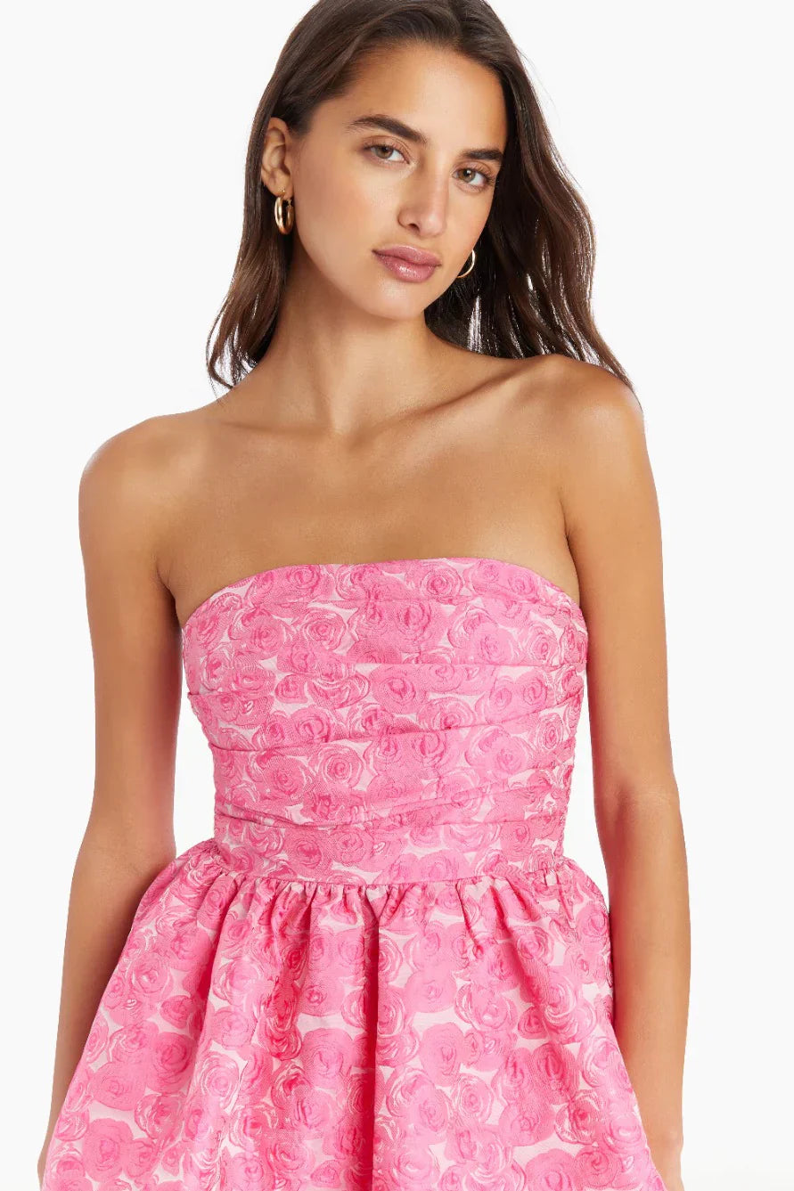 Girly Mood Mini Dress Pink in Jacquard