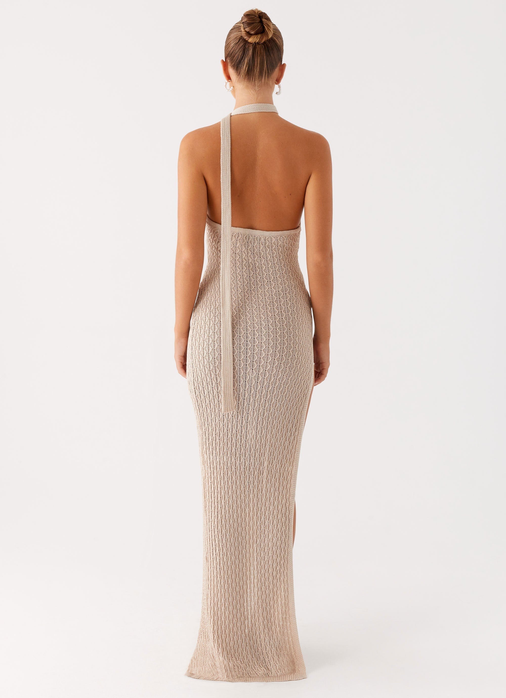 Carryn Knit Maxi Dress - Beige