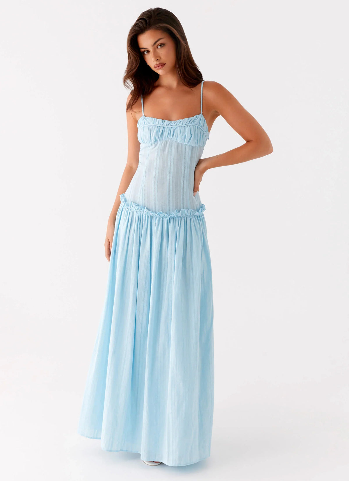 Jacinda Drop Waist Maxi Dress - Blue