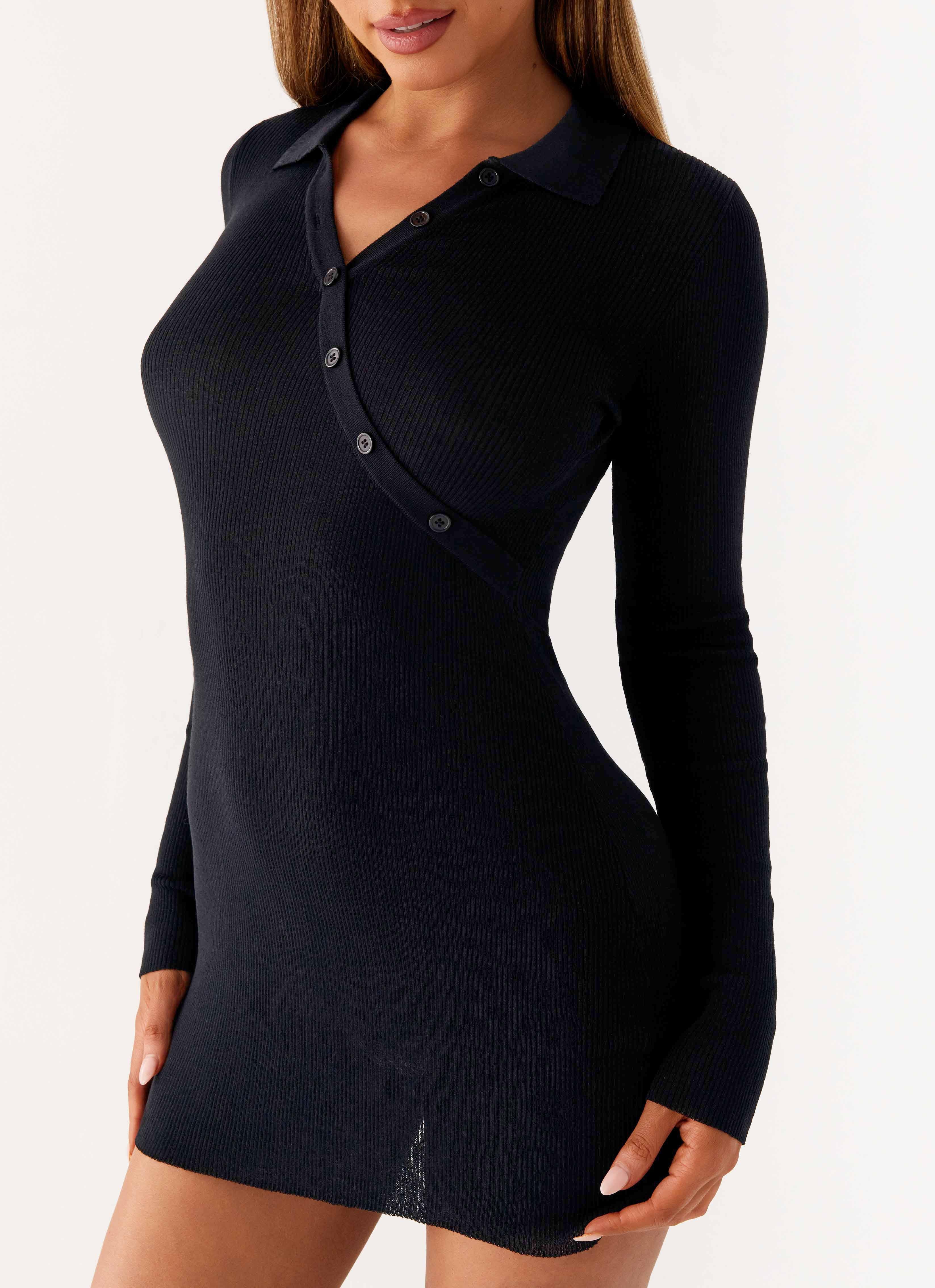 Off Duty Polo Dress - Black
