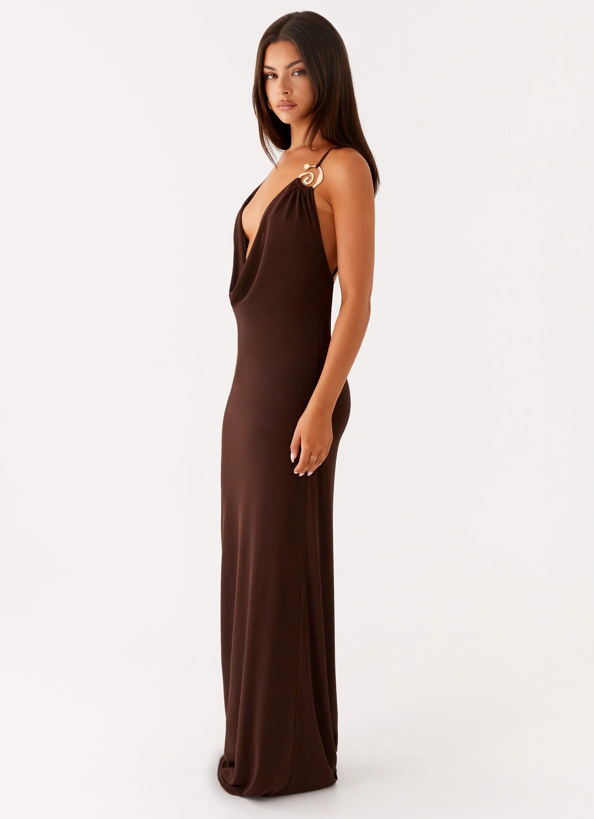 Game Player Maxi Dress - Chocolate