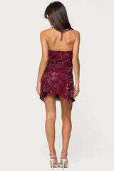 Adria Bead & Sequin Mini Dress