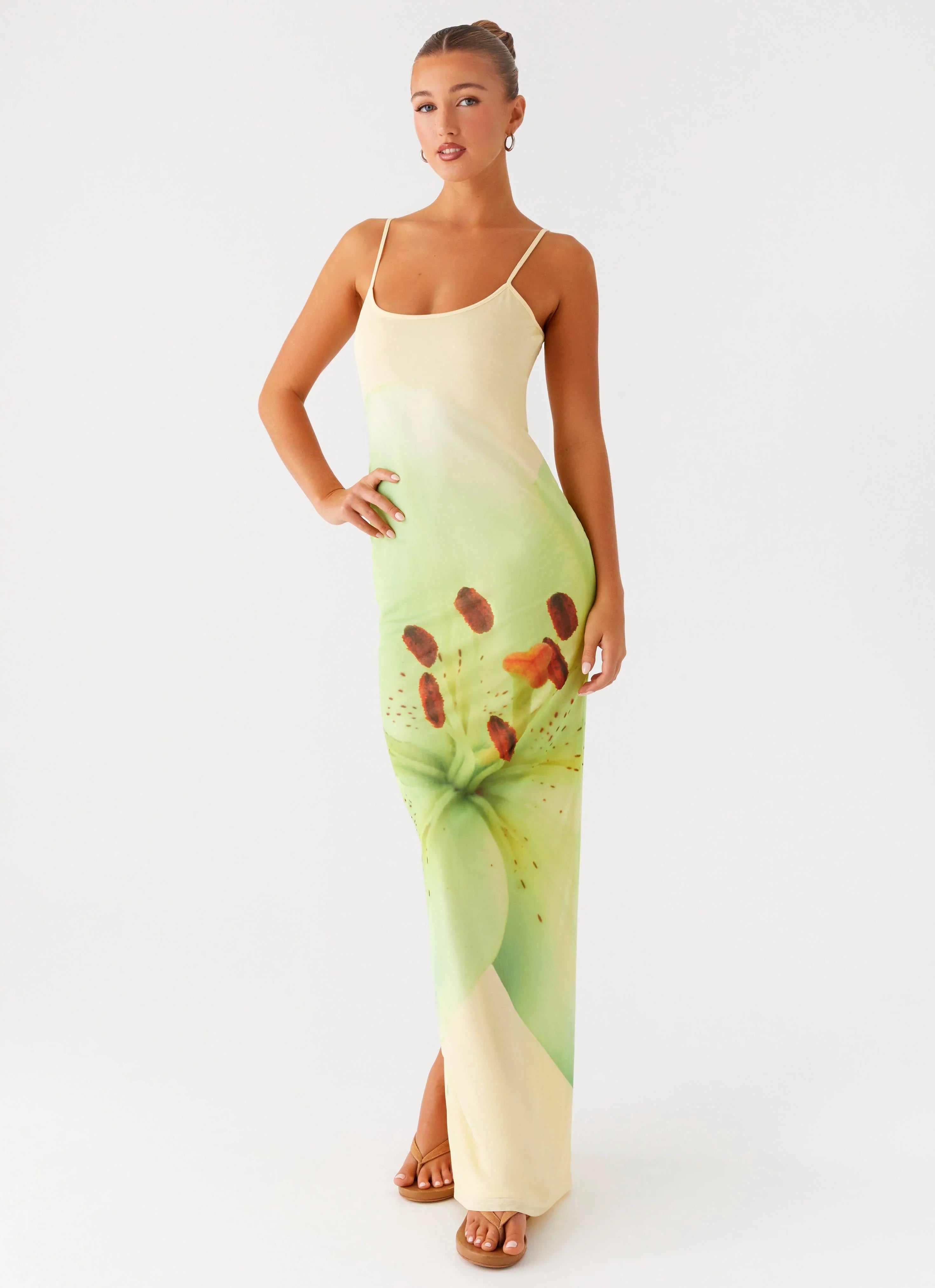 Bad News Mesh Maxi Dress - Yellow Lily
