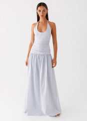 Cristina Halter Maxi Dress - Cornflower Blue