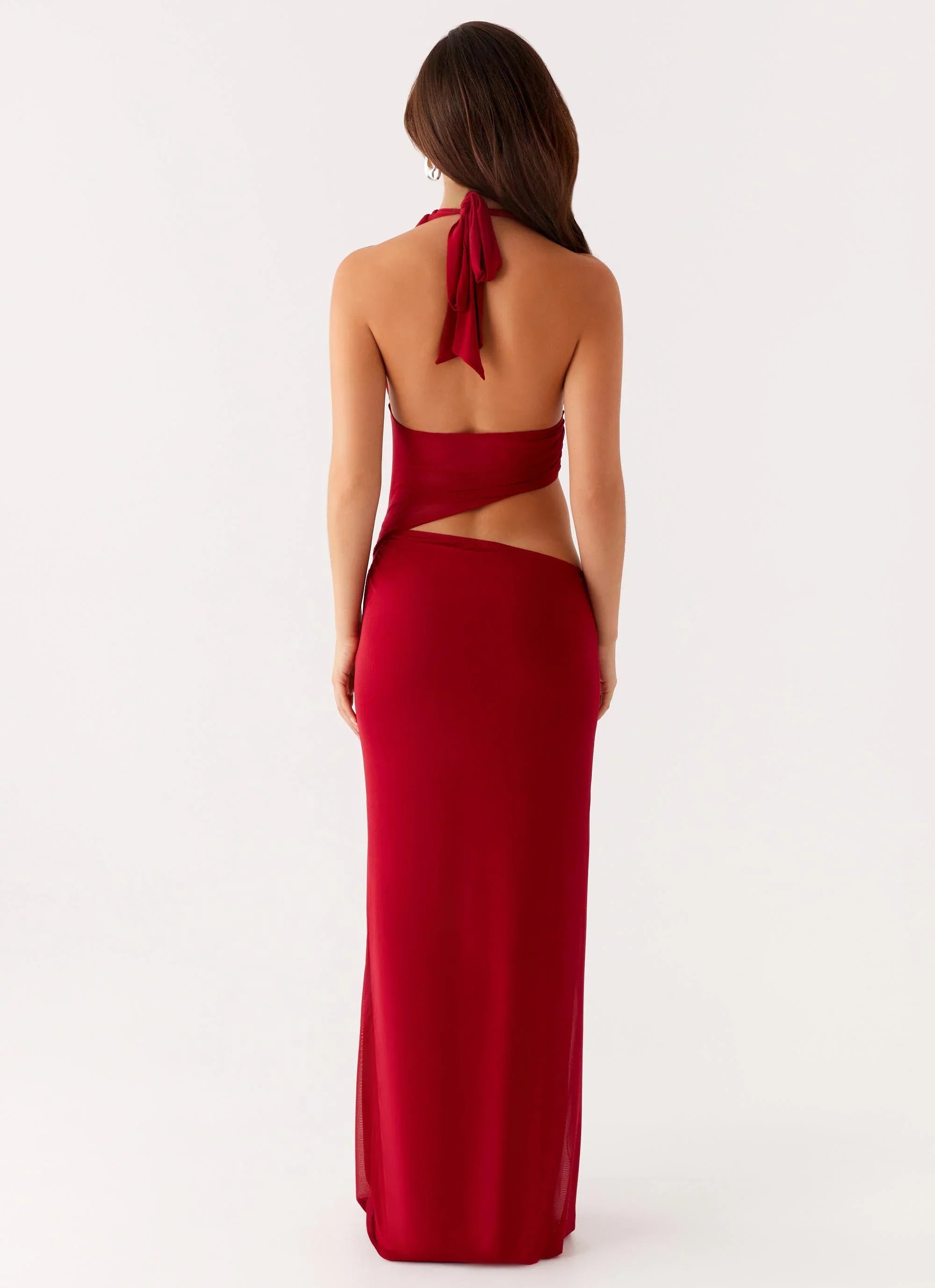 Main Act Halter Maxi Dress - Raspberry
