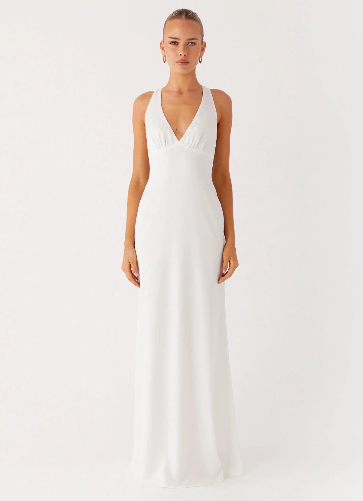 Desi Halterneck Maxi Dress - White